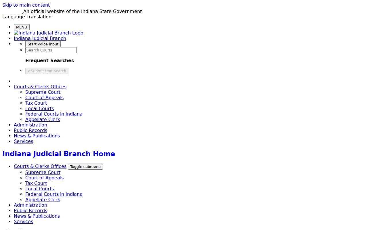 Indiana guidance on public and confidential Greene County MyCase records