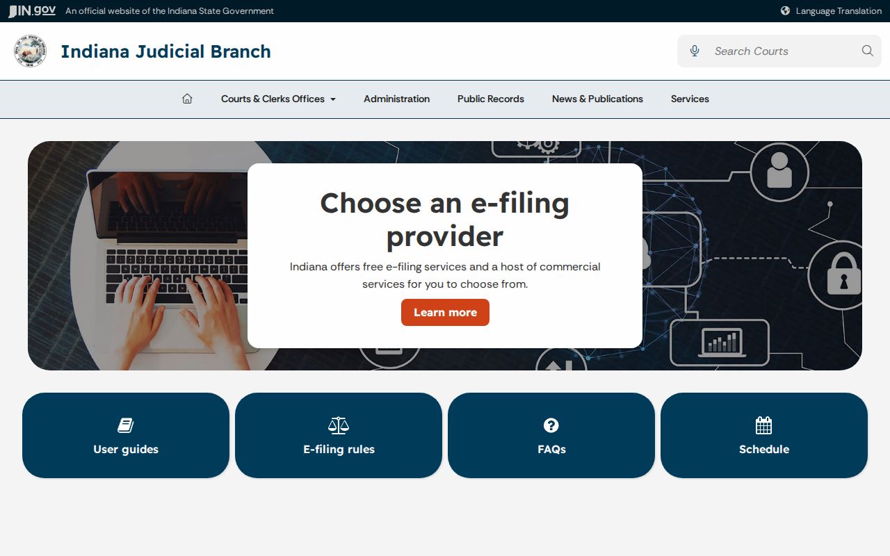 Indiana Electronic Filing System overview for Greene County civil filings