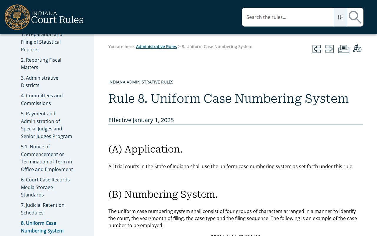 Indiana four-group case number format used for Greene County traffic records